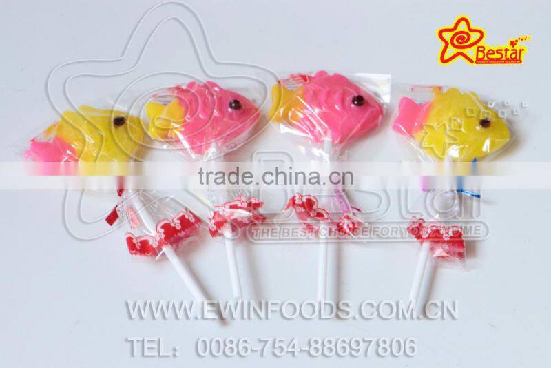 Fruity Flavor Fish Shaped Sweet Hard Lollipop