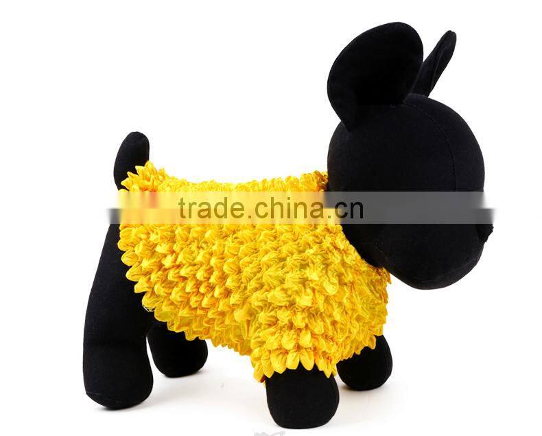 Hot sale solid color polyester satin pet clothes dog clothes small dog needle t shirt