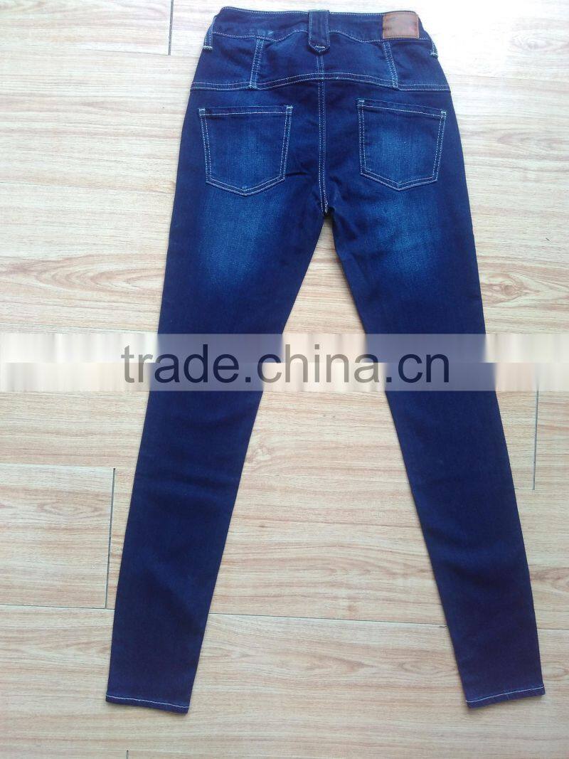 GZY Guangzhou stock lots sexy high waist slim fit lady jeans