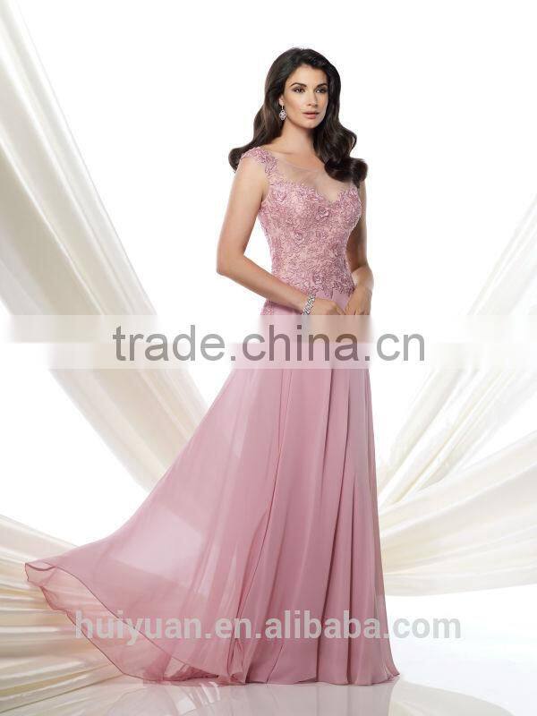 2015 new design lace night chiffon long dress