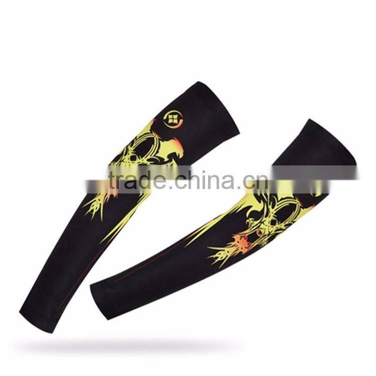 2016 Hot wholesale New design Color printing elastic UV protection sports cycling arm sleeve