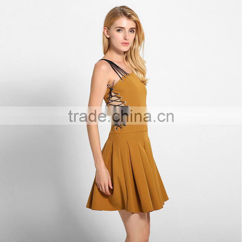 Maxnegio sexy club pleat lace up prom dress