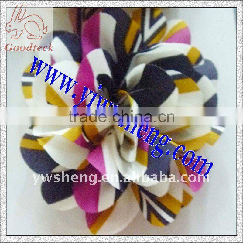 Strip printed flowers silk flowers hair flowers
