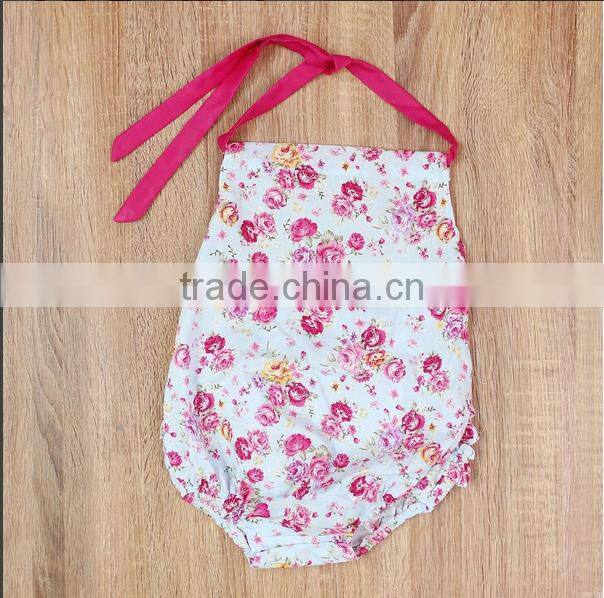Baby Floral Patterns Vintage Romper Toddler Girls Cotton Sleeveless Bodysuit Infant Summer Clothing