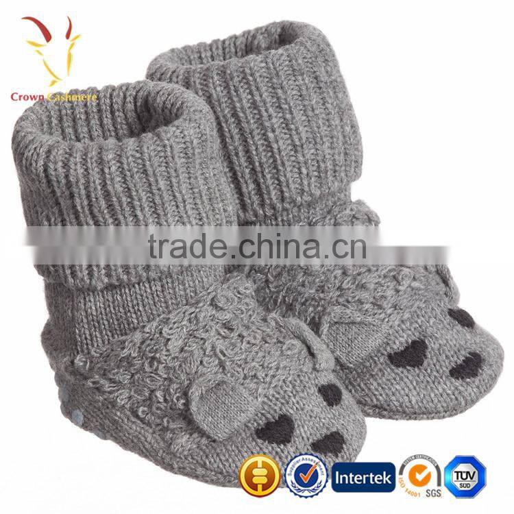 Kids Baby Grey Cotton Cashmere Flopsey Bootees
