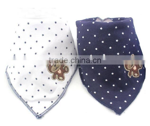 Alibaba china cute baby gift applique cotton custom absorbent dribbler wholesale bandana baby bibs
