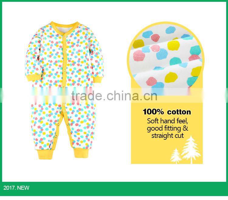New design colorful baby girl bodysuit unique baby jumpsuit cotton romper