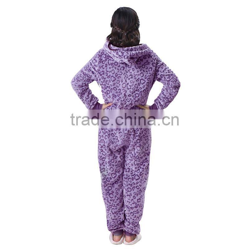 New style winter coral fleece thermal onesie for women