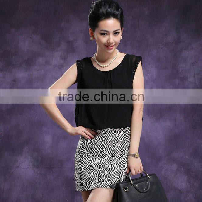 Newest Elegant Chiffon Beads Suumer Ladies Dresses