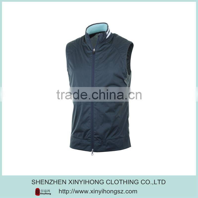 2014 Popular Nylon Zipper Up Durable Security Vest In Blue Wholesale