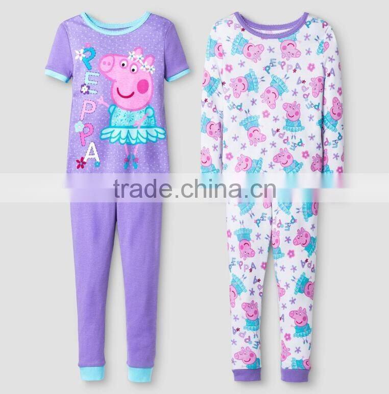 Hot sale custom baby kids pijamas de animales wholesale cute baby cartoon design sleepwear
