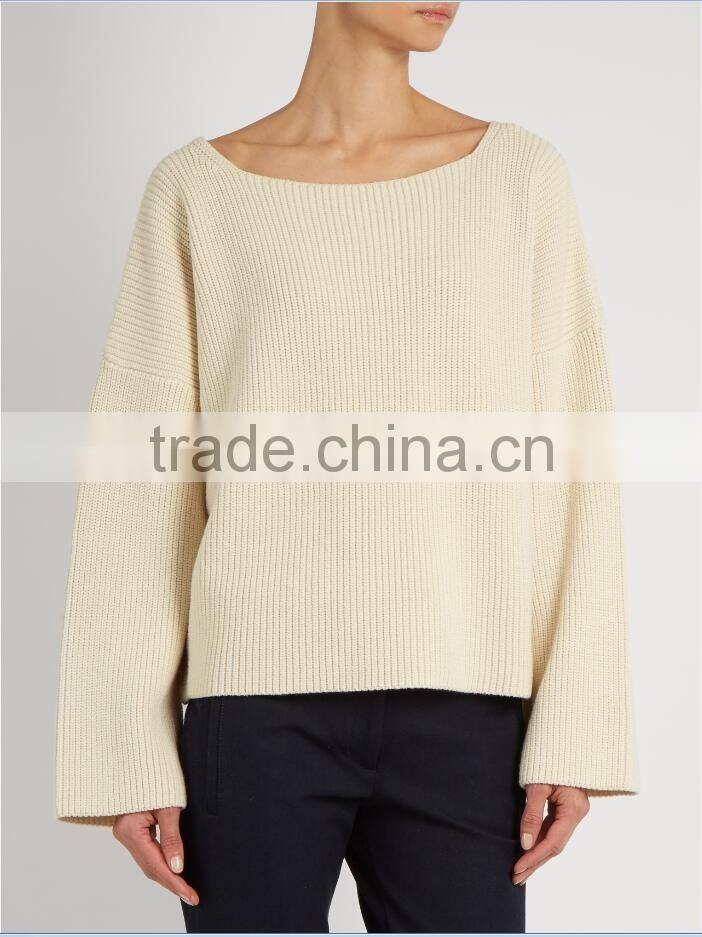 Fashion 2017 ladies plain blank crew neck long sleeve pullover designs cardigan cashmere sweater woman