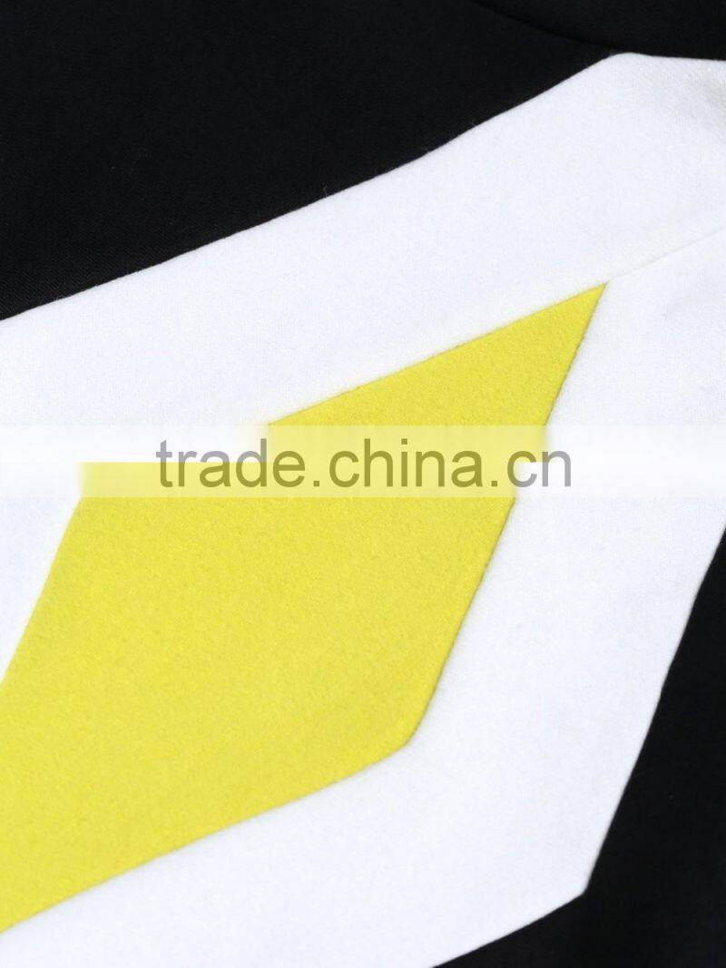 Ladies 100%cotton contrast color pullover Sweatshirt