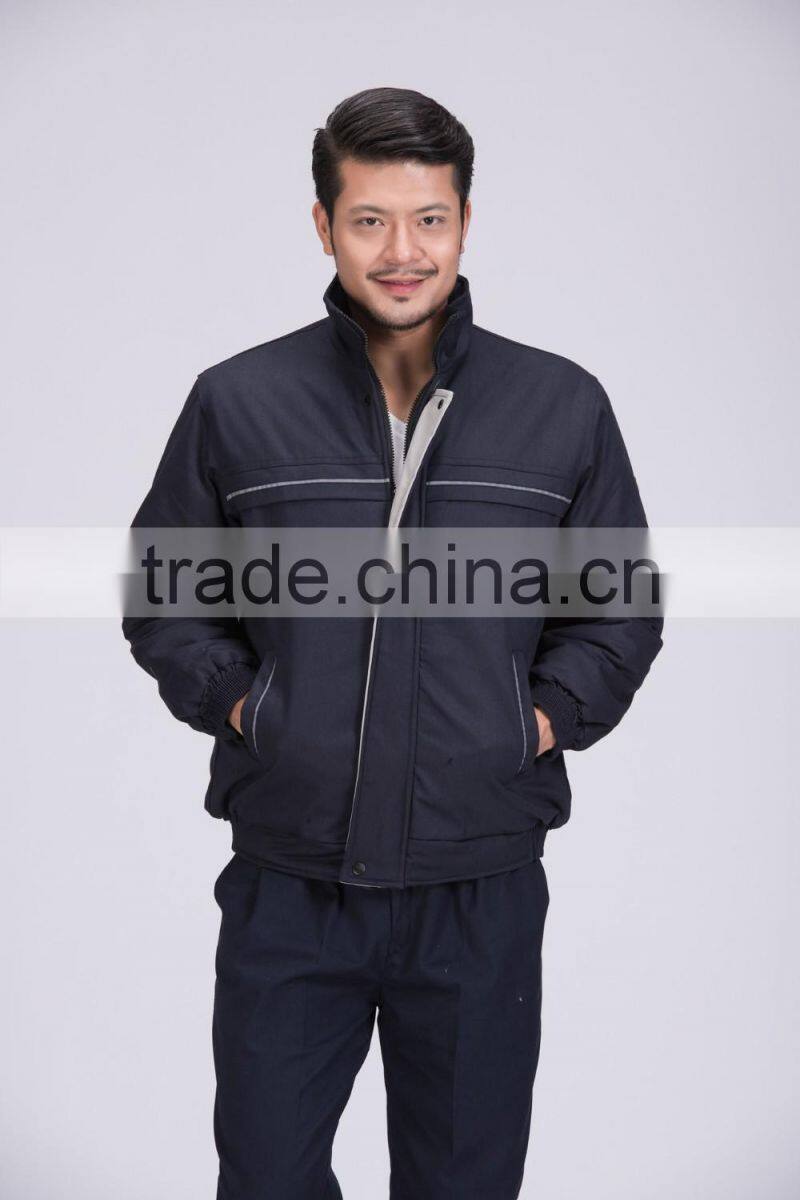 Industrial hi-vis workers safety clothing with reflect light winter cotton coat