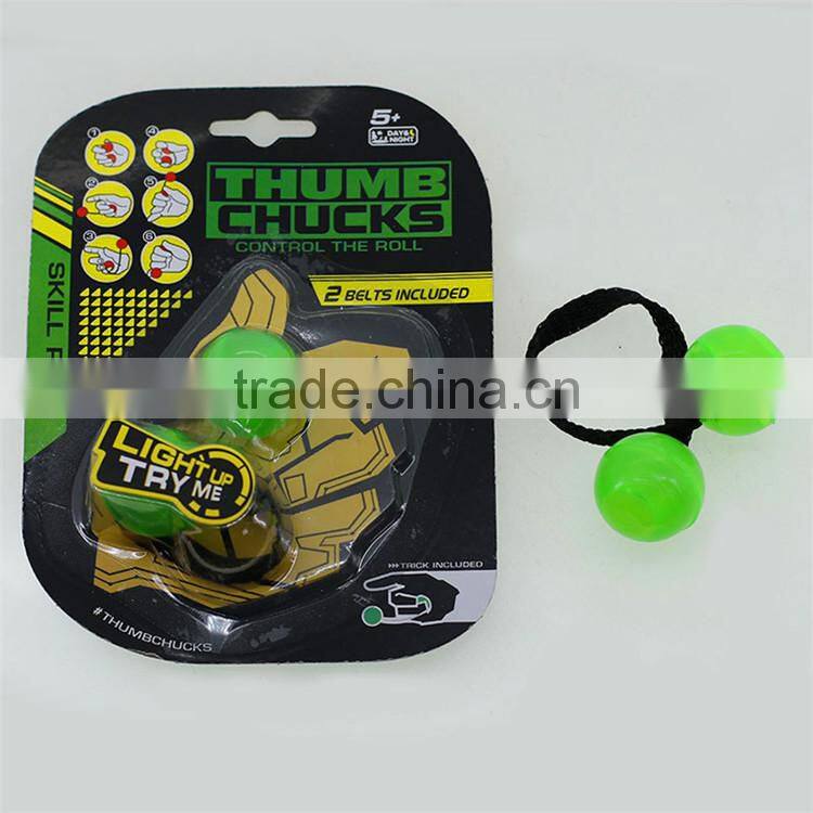 Flashing Led Light Up Finger Fidget Thumb Chucks Anti Stress Toys Multi Colors Finger LED Yo Yo Ball