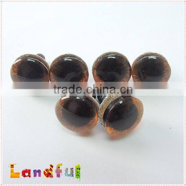 Orange Stuffed Craft Toy 3D Glitter Eyes Plush Animal Eyes