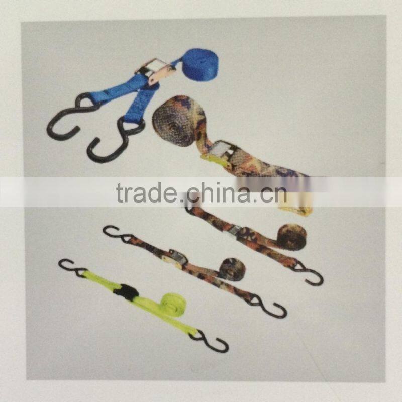 Cam buckle tie down straps/ cam buckle straps with hooks