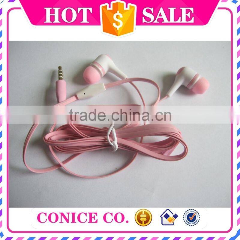 best selling flat cable earbuds magic sound stereo in-ear earphone with mic