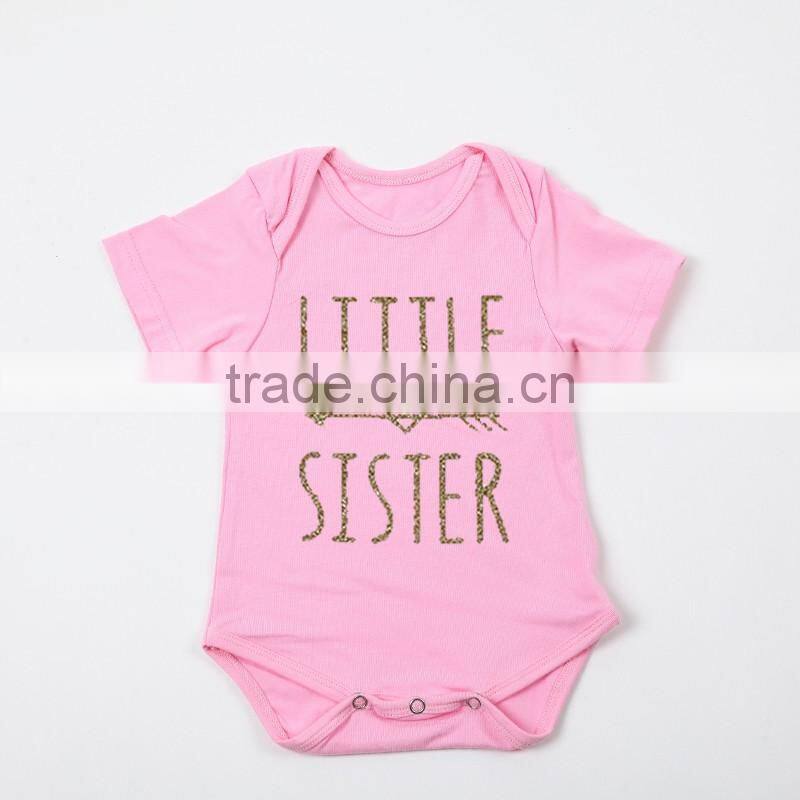 Summer 13 Colors Solid Color Gold Stamp Letters Designs Toddler Rompers For 0-24 Months In Stock