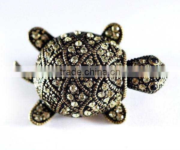 Lead&Nickel Compliant/Pink Rhinestone/Stud Turtle/Soild Metal/Costume Brooches