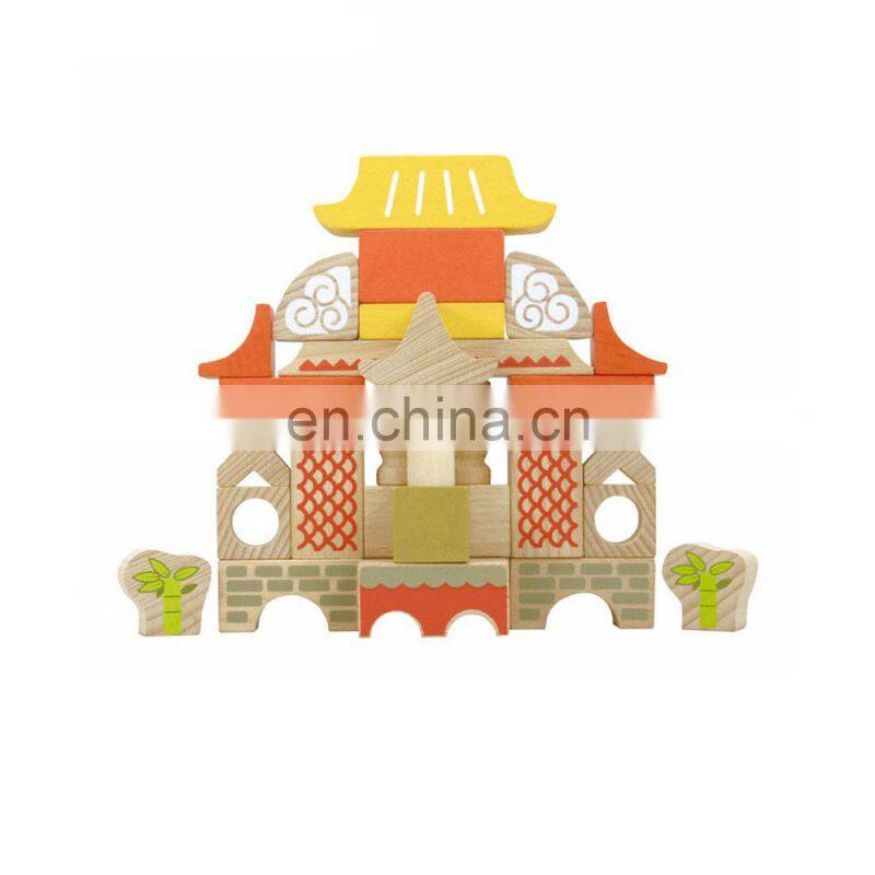 Montessori Wooden Materials Toys Solid wooden China building Block Set For Children Use