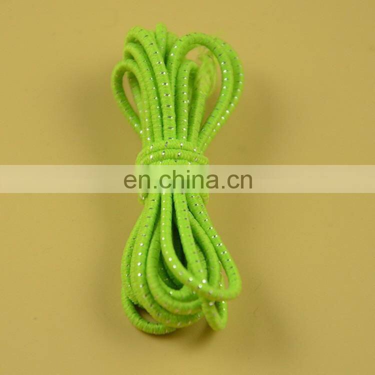 stock 2mm round elastic cord with shiny silver