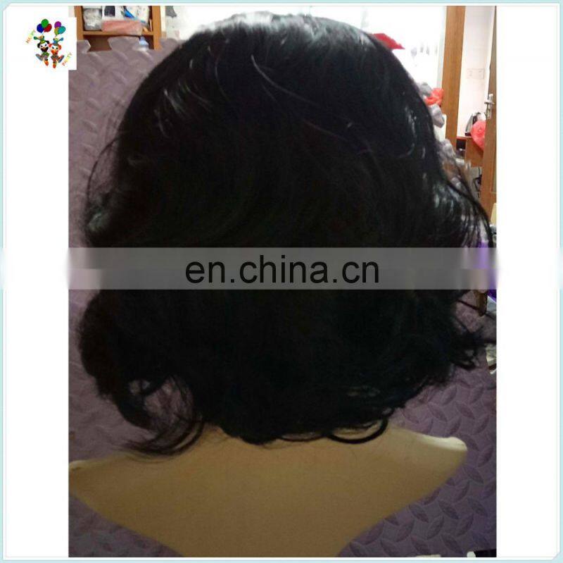 Snow White Princess Black Short Curly Cosplay Wigs with Red Bow HPC-0051
