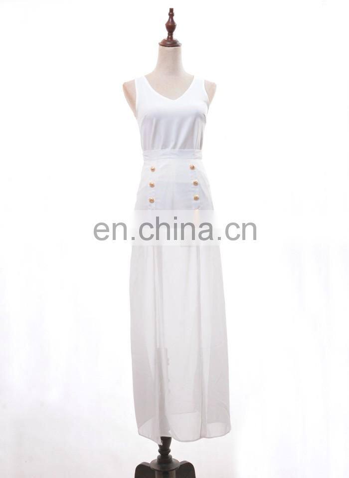 white beautiful sleeveless tops Breastfeeding cloth for light mature long dress