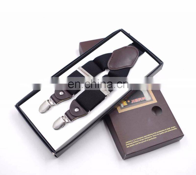 HOT SALE Adult Men's 4 clips high quality solid colors suspenders