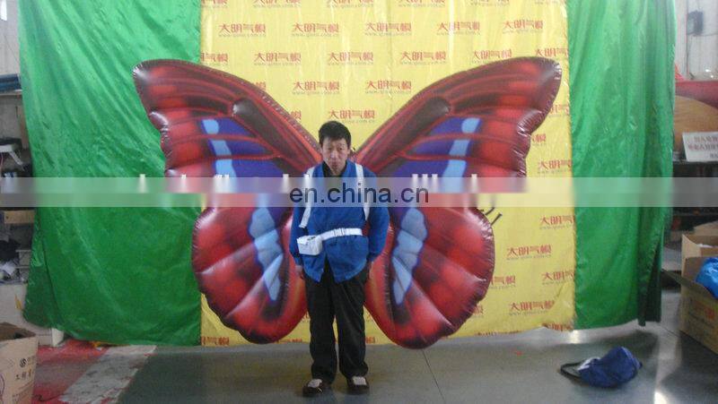 new style customized printed funny inflatable wings costume of butterfly
