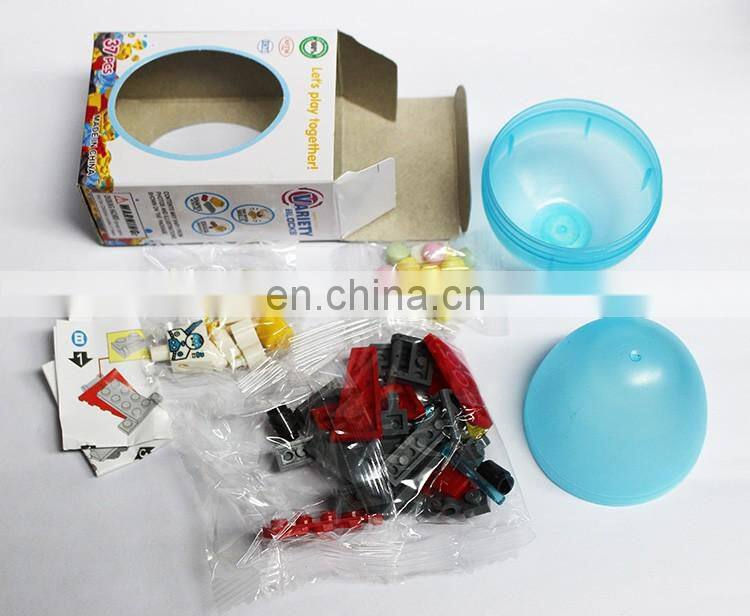 Shantou factory plastic variety blocks candy toys in egg