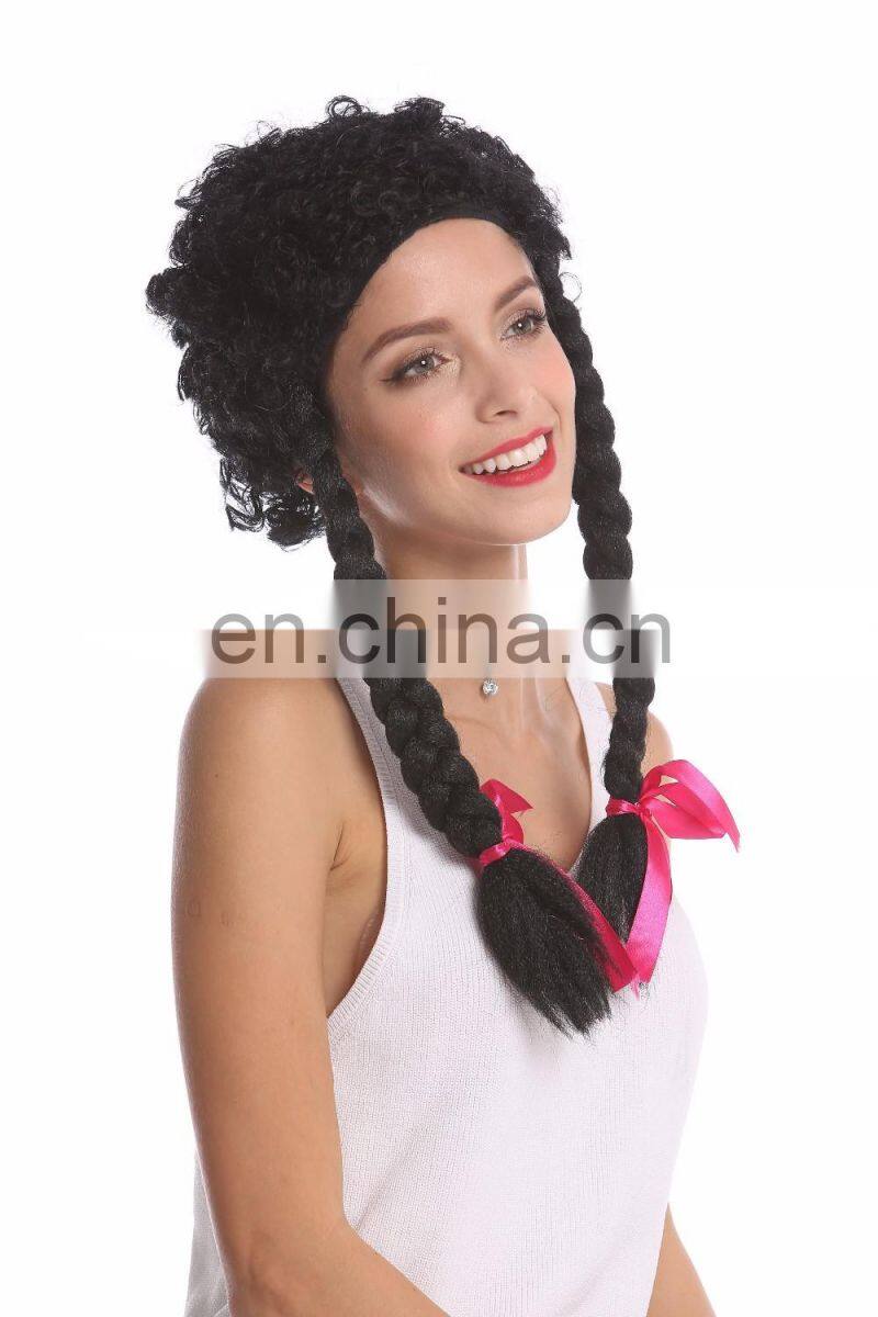 Cute wigs Black Curly Braids wigs for Party P-W205
