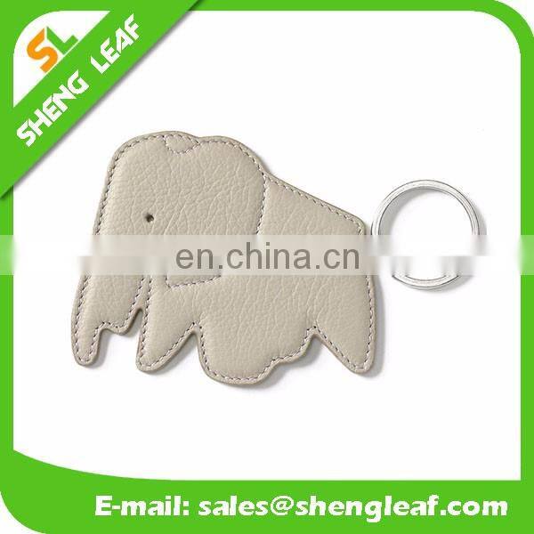 whole sale creative elephant shaped leather keychain keyring with best price