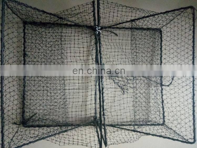 Black Square Crayfish Trap Spring Cage Fish Foldable Trap