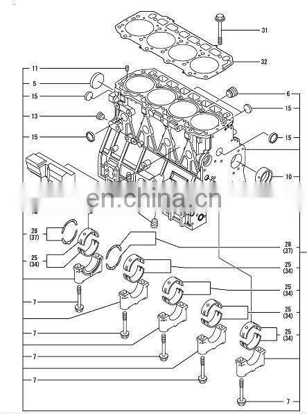 Diesel engine 4TNV88 coolant pump 129004-42001