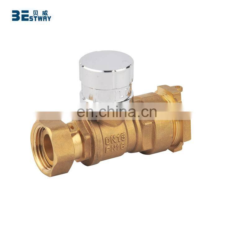 Magnetic lock brass straight ball valve