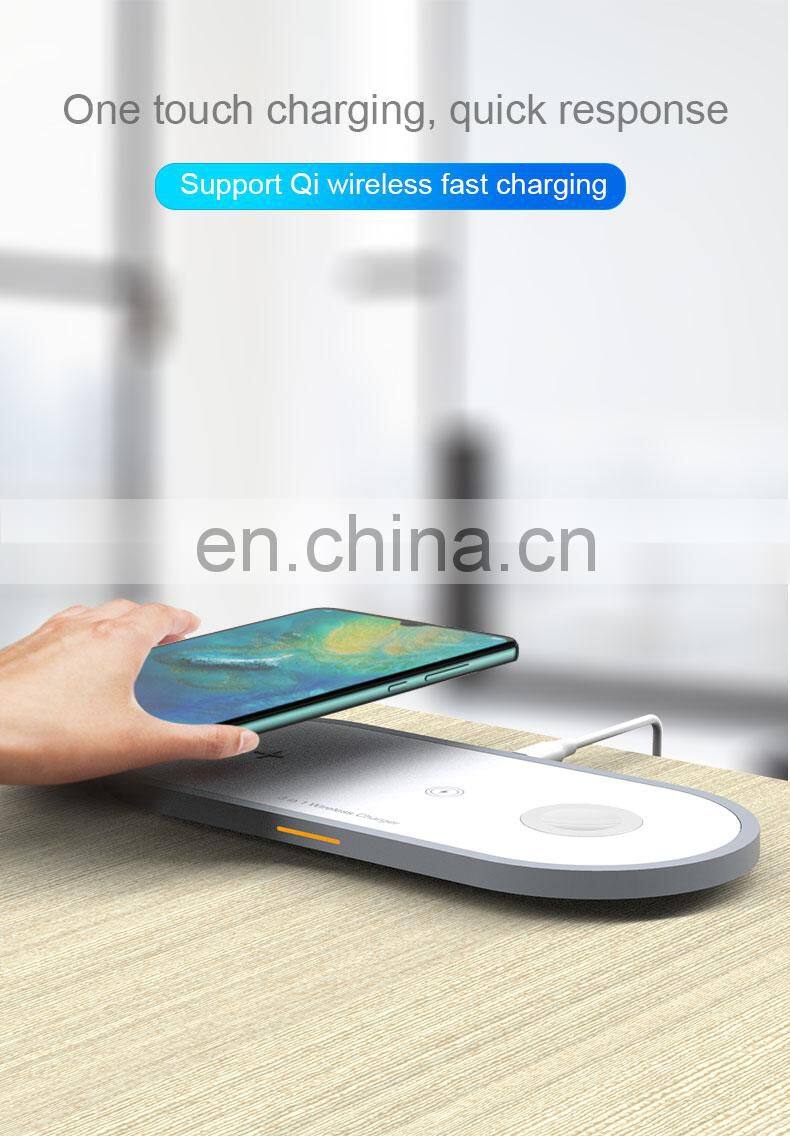 IBD 2019 Hot sale fast charging wireless charger 2 in 1 cable watch charger for iwatch charger for Apple watch for iPhone