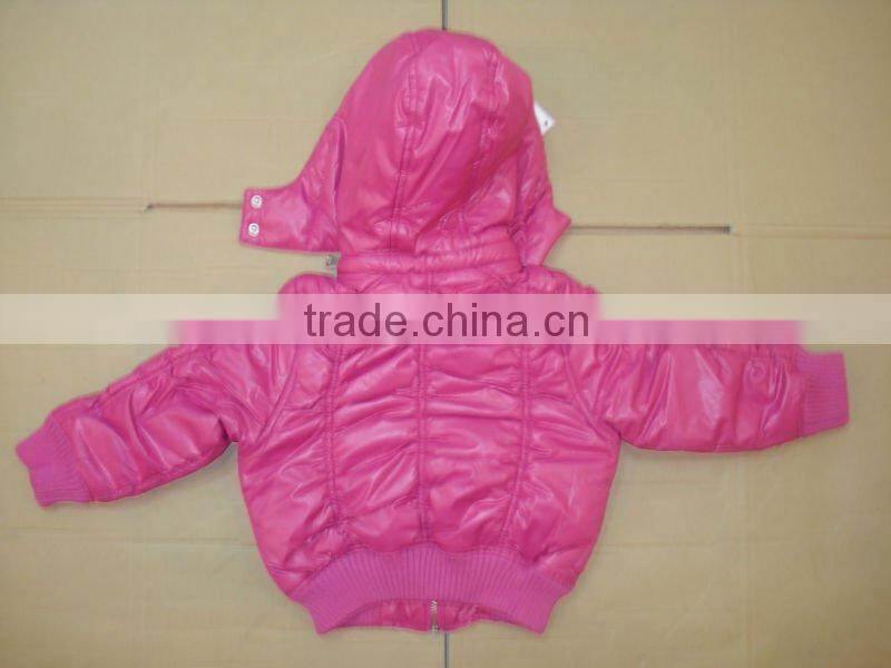 Girls washed PU padded jackets