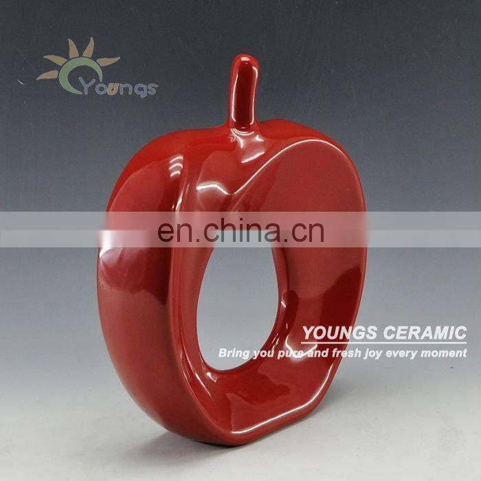 FIVE COLORS Painted Apple Shape ceramic decoration
