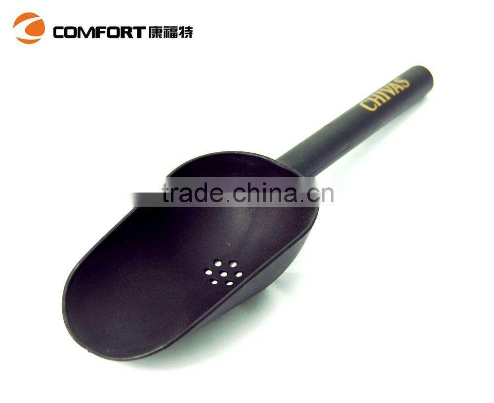 black plastic mini ice bucket scoop