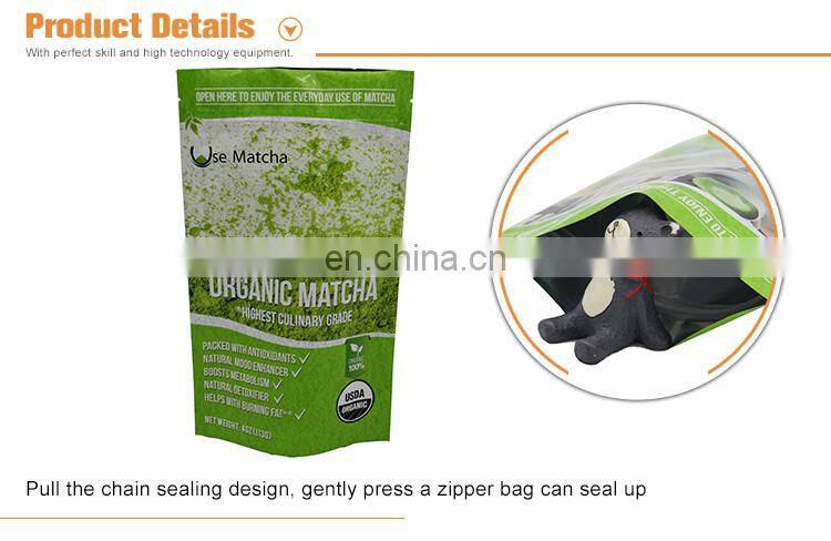 matcha green tea powder pouch/stand up pouch for macha tea powder