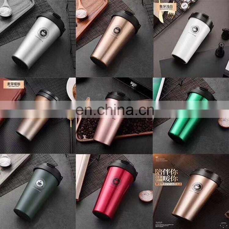 Customized Thermos Insulated Stainless Steel Coffee Mug with Lid