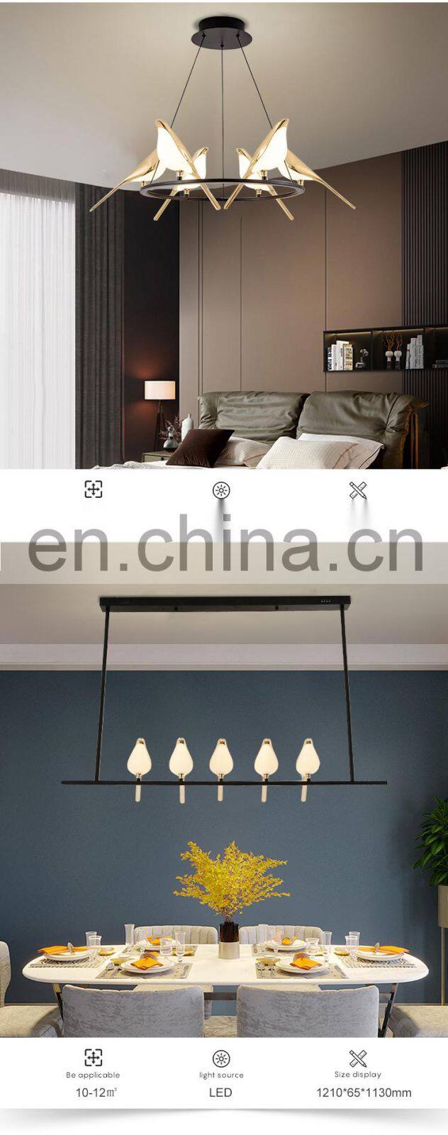 New Product Decoration Indoor Living Room Bedroom Aluminum Acrylic Black Gold Modern LED Pendant Lamp