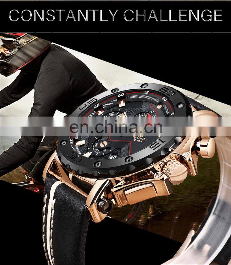 Lige 9899 Analog Sport Men Quartz Watches Luminous Waterproof Fashion Leather Luxury Brand Men's Quality Watch