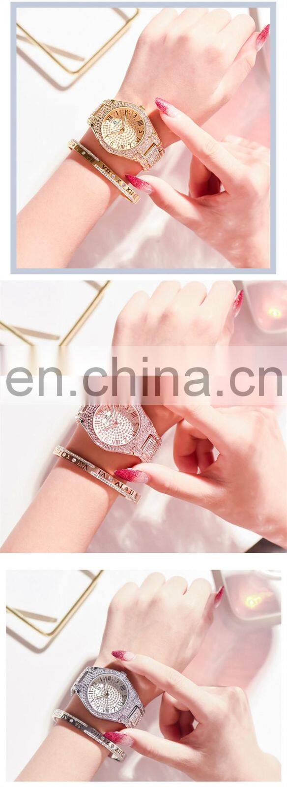 LONGBO 80667 Lady Watch Excellence Quartz Diamond Gold Stainless Steel Luxury Charm Watch For Women