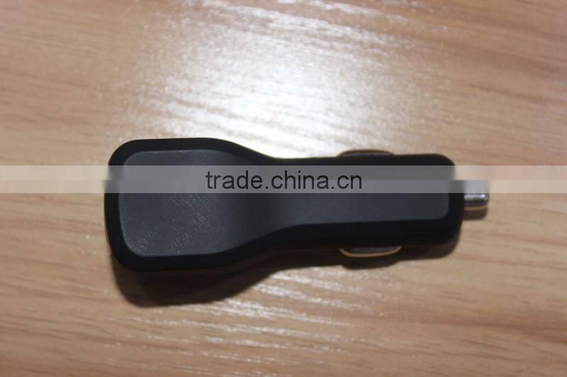 3.1Amp 3100mA output dual 2nd USB vehicle auto car charger with black painting rubberized finished