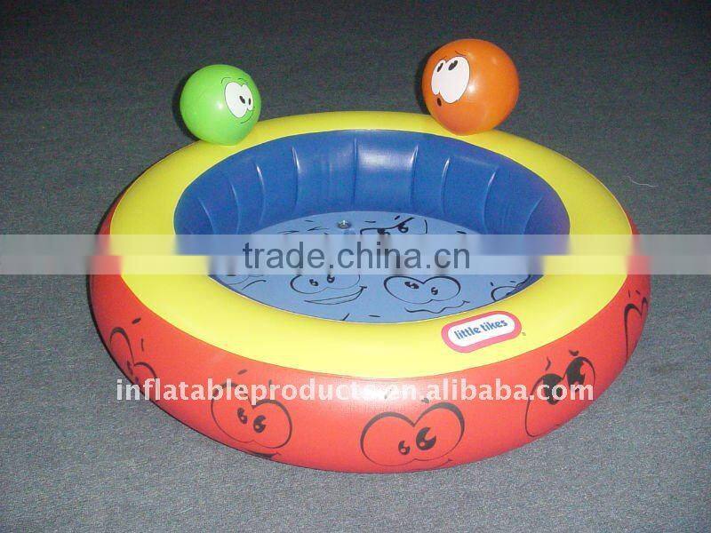 pvc inflatable swimming pools with slide and basket