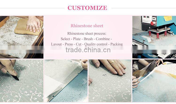 Crystal Blue Resin Rhinstone Sheet Used For Garment Decoration