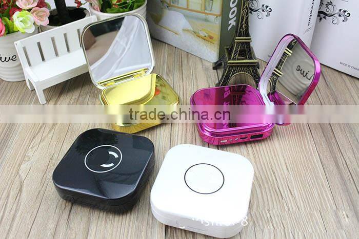 Mini fashion cosmetic mirror power bank 10400mAh phone charger