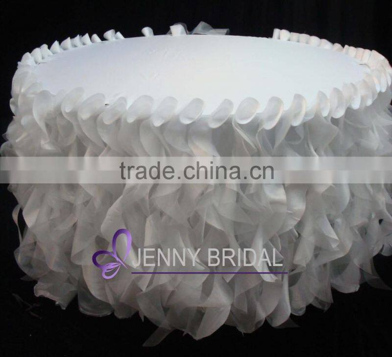 TC055A HOTSALE good design organza curly willow table skirt